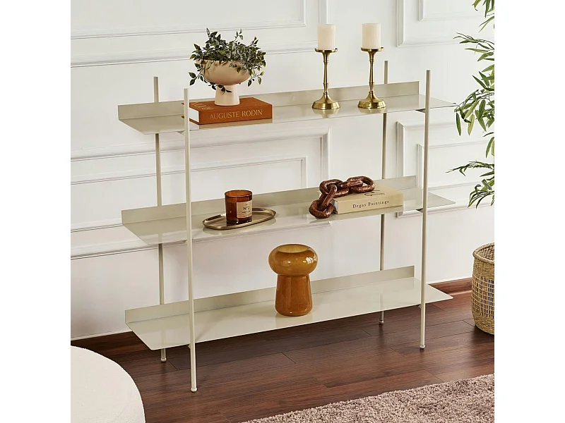 Étagère métal taupe 3 niveaux H 106 cm – esprit loft SFAX