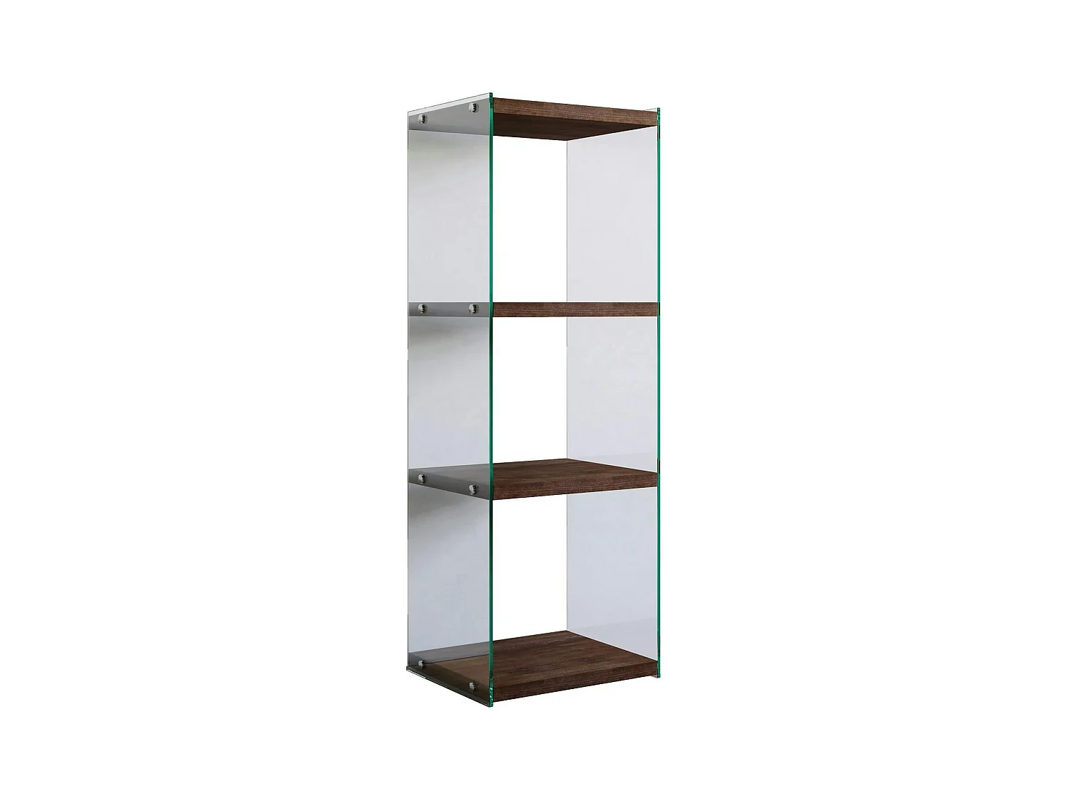 Colonne vitrine design - bois brun, 4 plateaux LHASA
