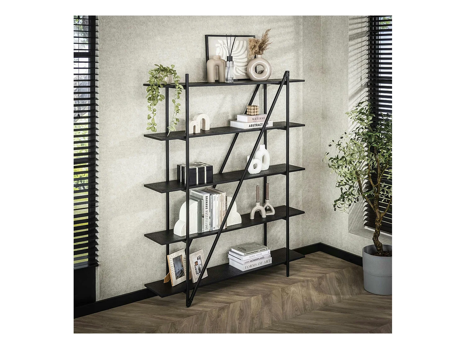 Etagère de salon moderne 5 plateaux RALF