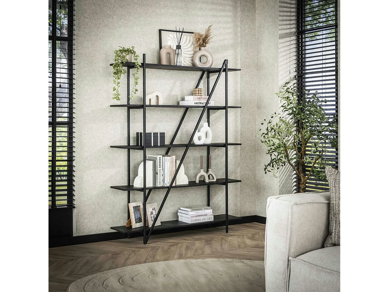 Etagère de salon moderne 5 plateaux RALF