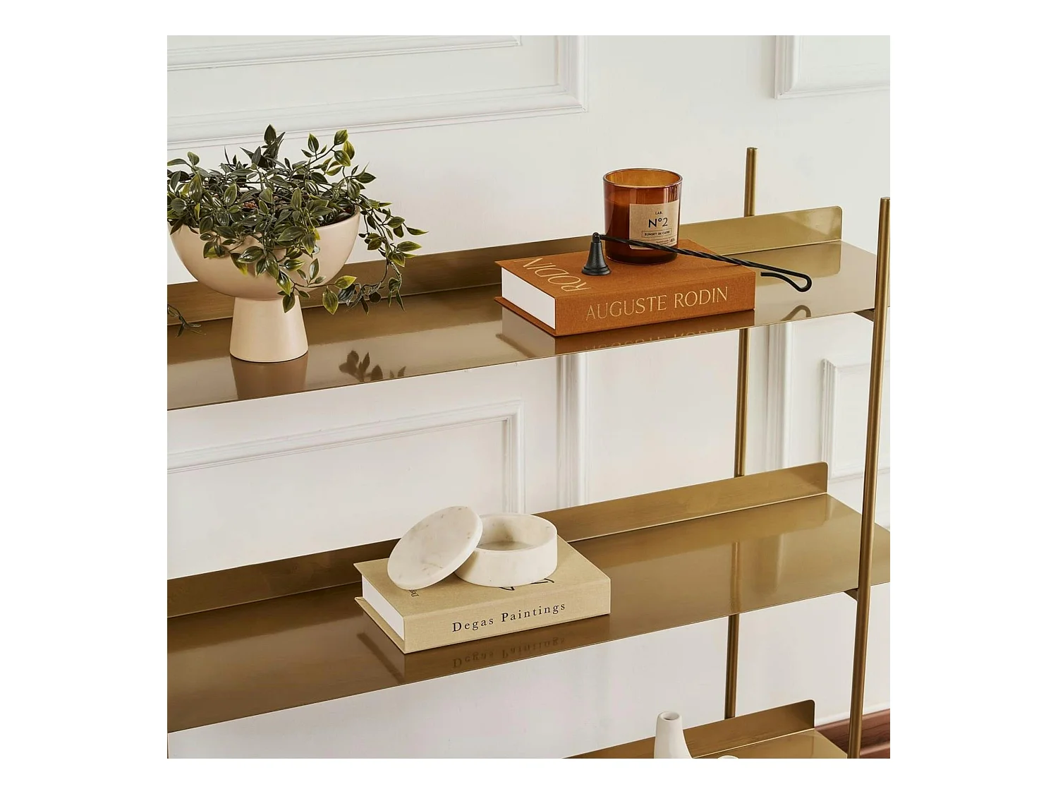 Étagère métal 3 niveaux finition dorée – esprit loft SFAX