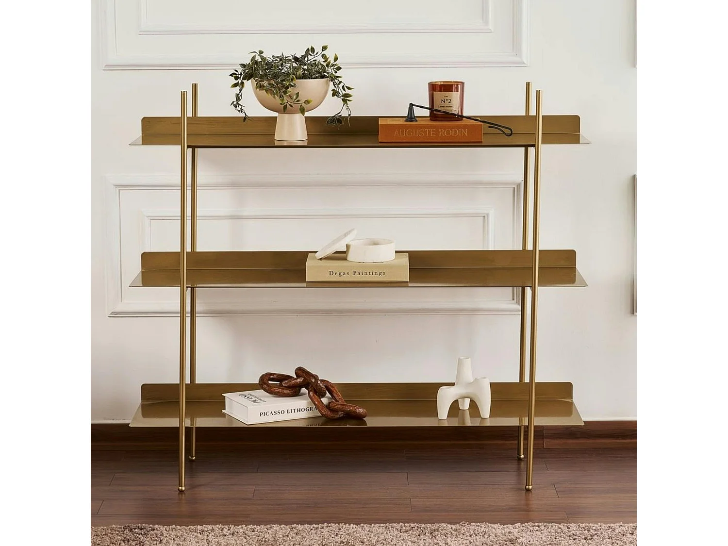Étagère en métal doré 3 plateaux style design SFAX