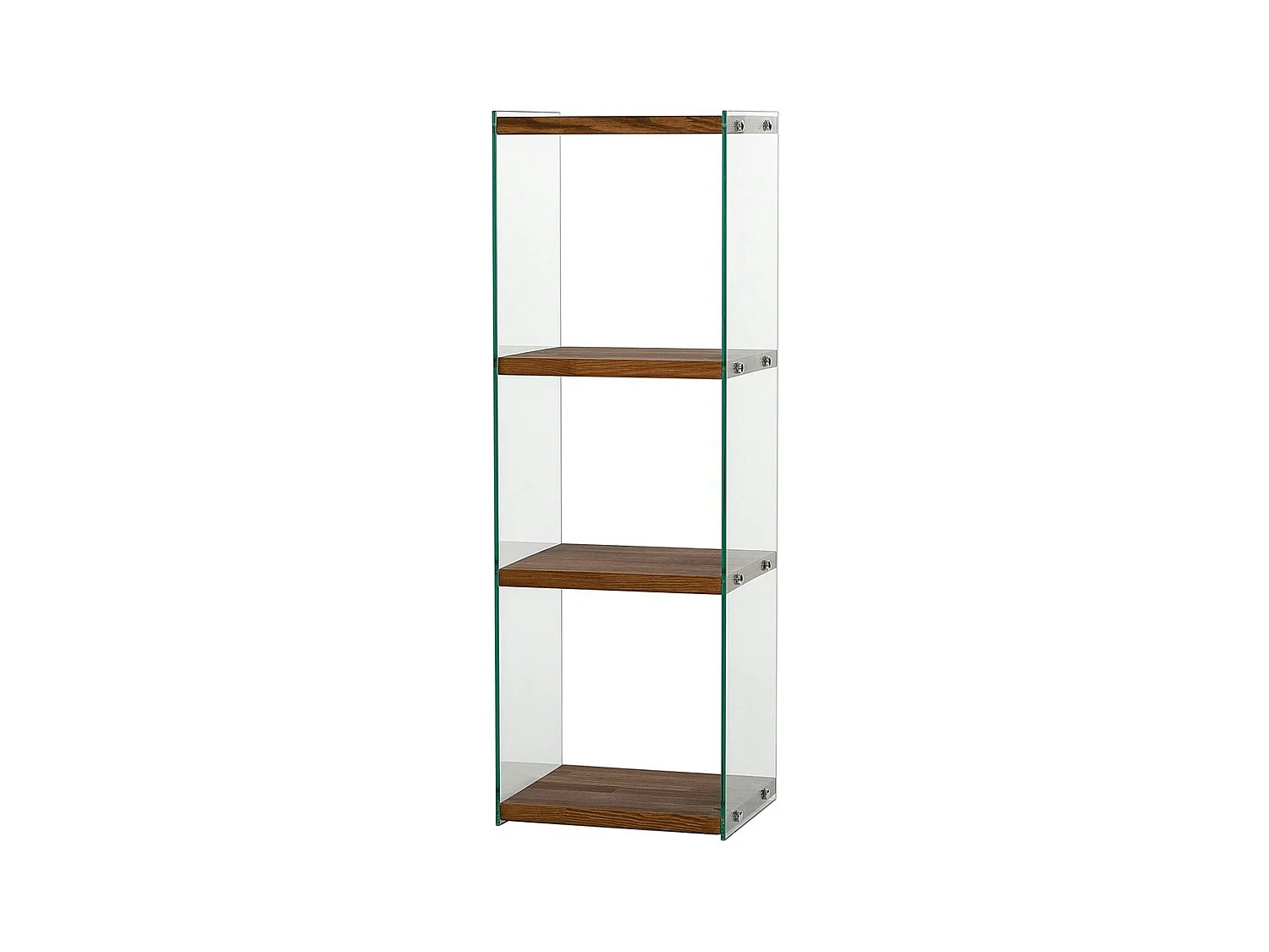 Colonne vitrine design - bois marron, 4 plateaux LHASA
