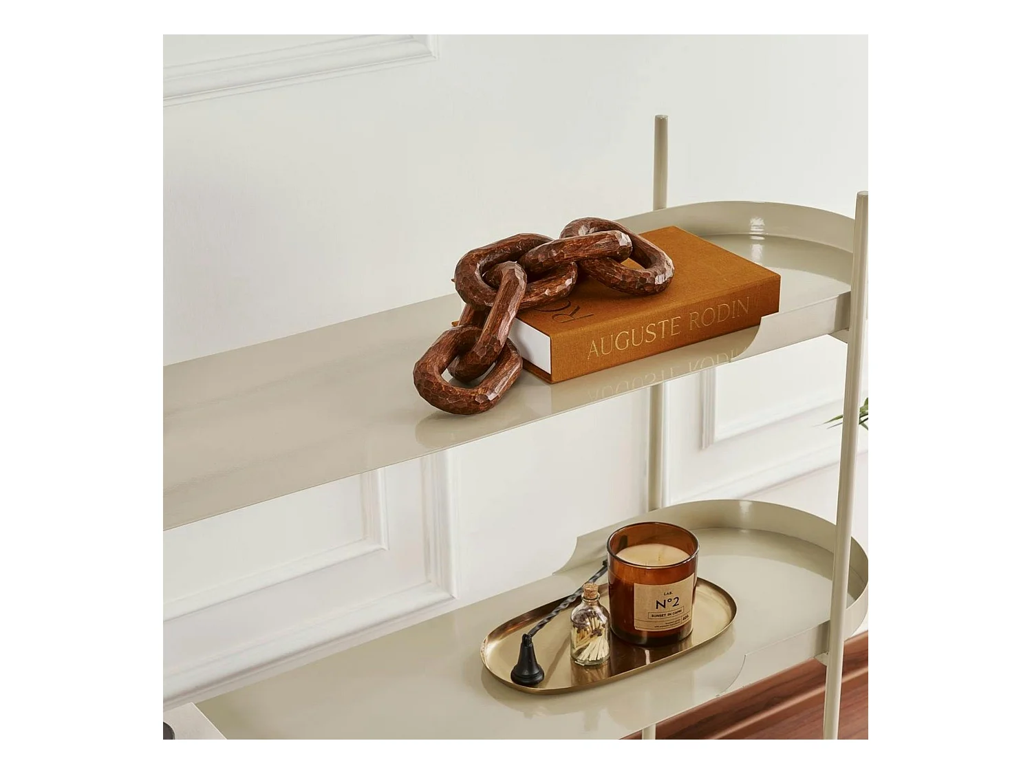 Étagère métal taupe 3 plateaux bords ronds – esprit loft SFAX