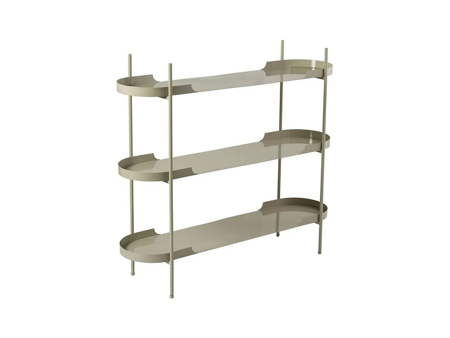 Étagère métal taupe 3 plateaux bords ronds – esprit loft SFAX