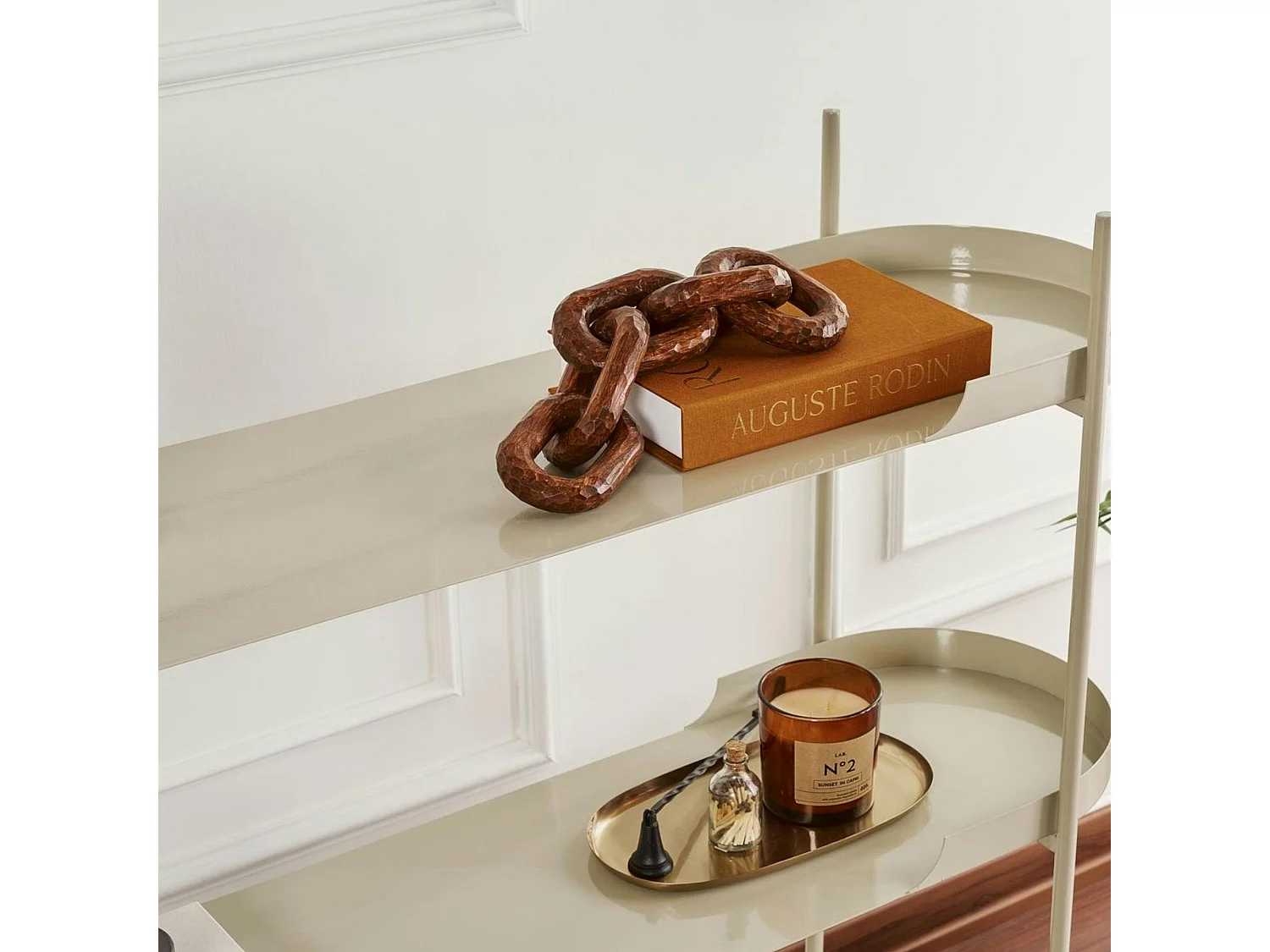 Étagère métal taupe 3 plateaux bords ronds – esprit loft SFAX