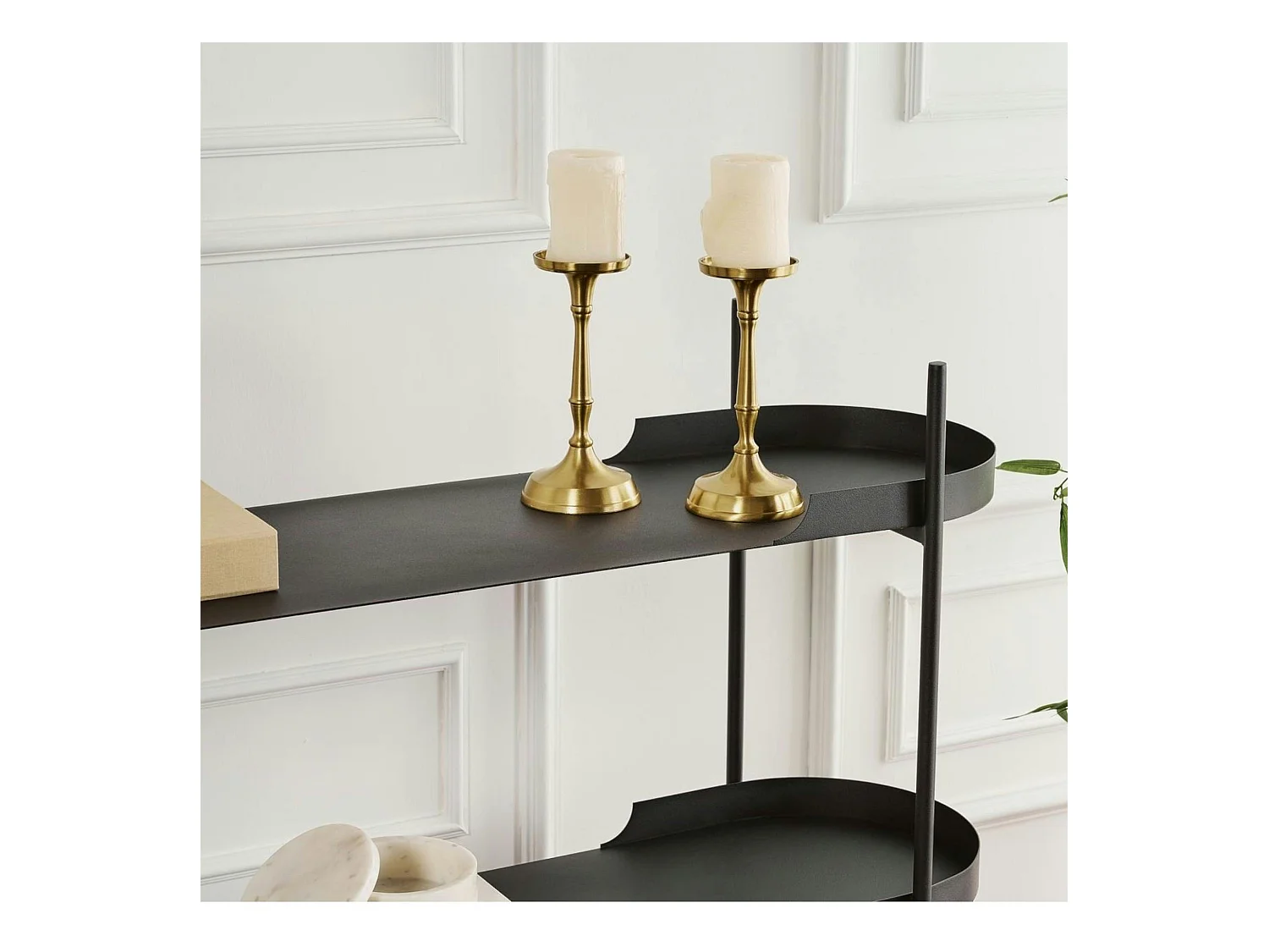 Étagère métal noir 3 plateaux bords ronds – esprit loft SFAX