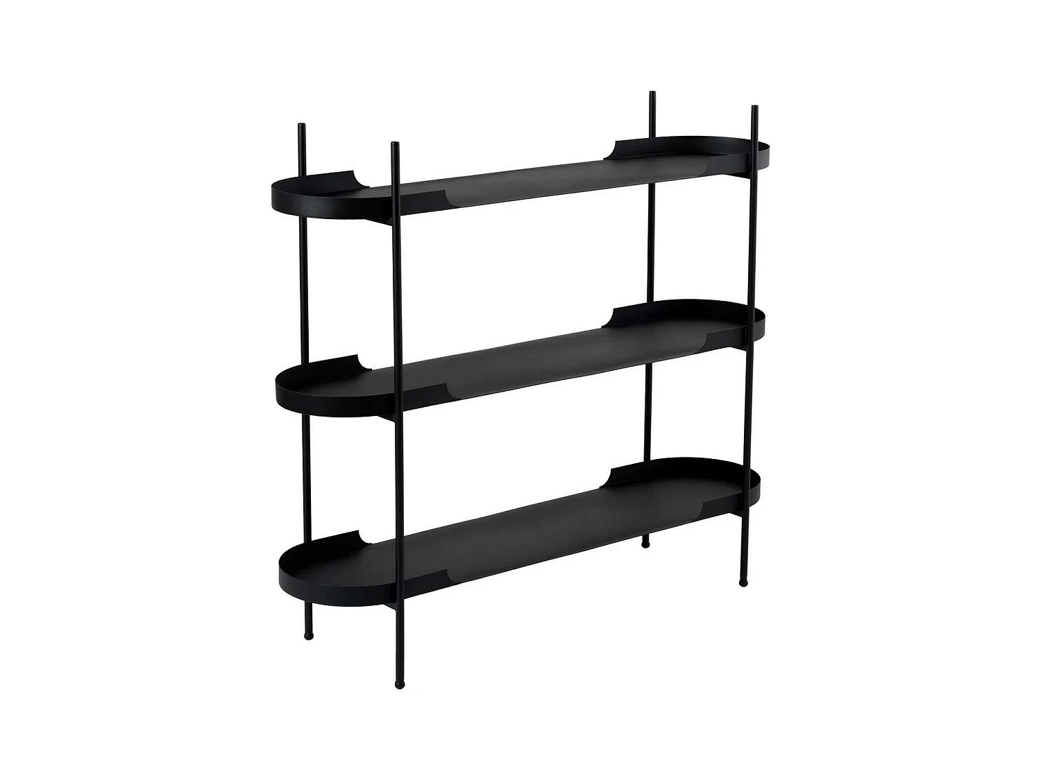 Étagère métal noir 3 plateaux bords ronds – esprit loft SFAX