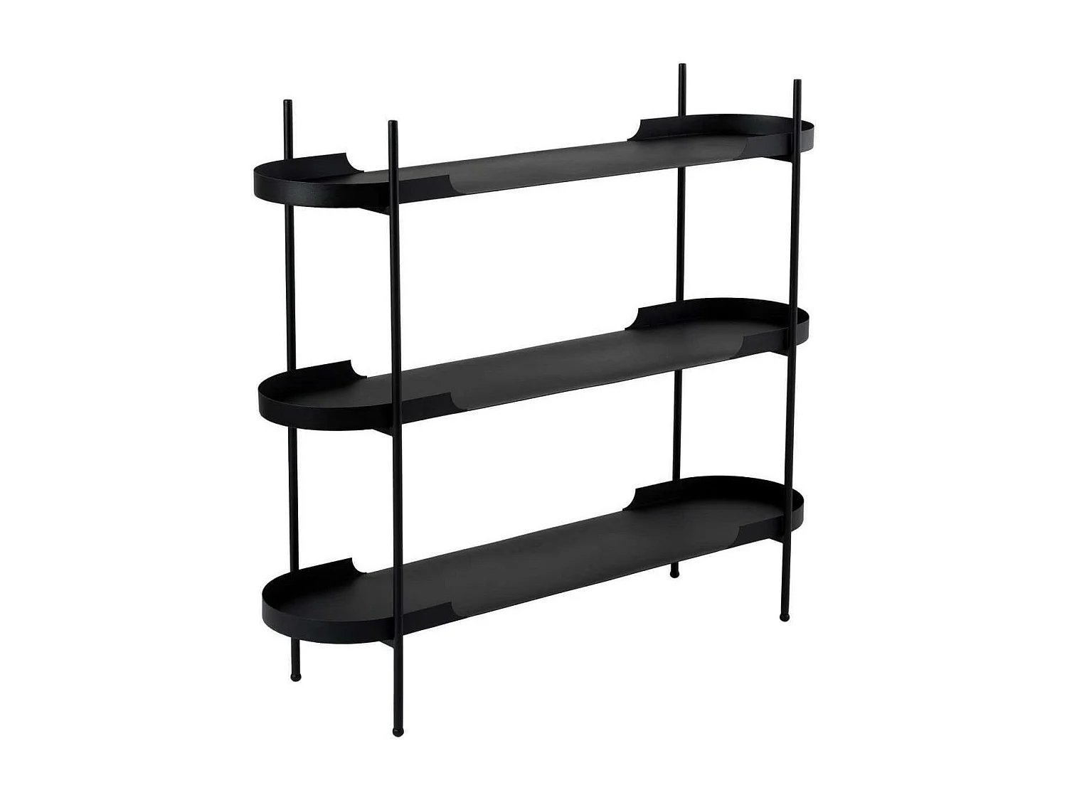 Étagère métal noir 3 plateaux bords ronds – esprit loft SFAX