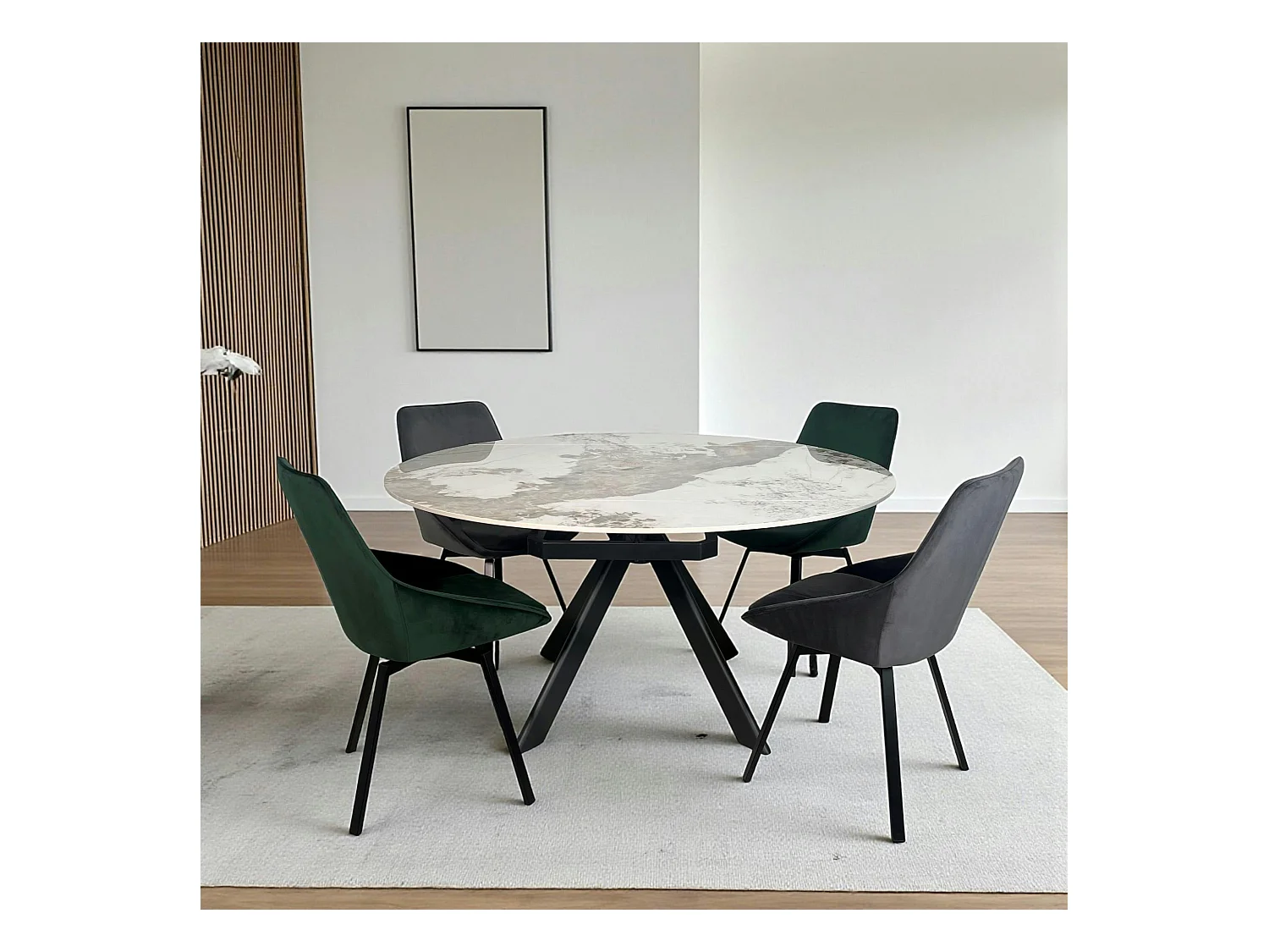 Table céramique extensible - pied central 150 cm LOMBARDIE