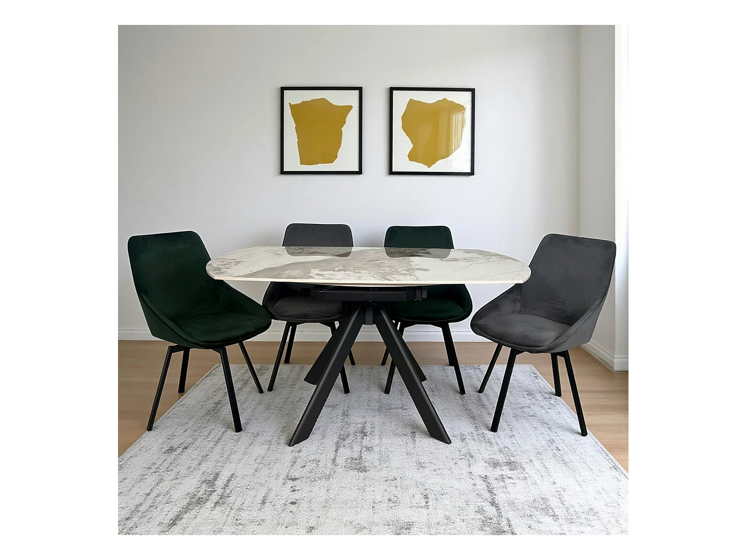 Table céramique extensible - pied central 150 cm LOMBARDIE