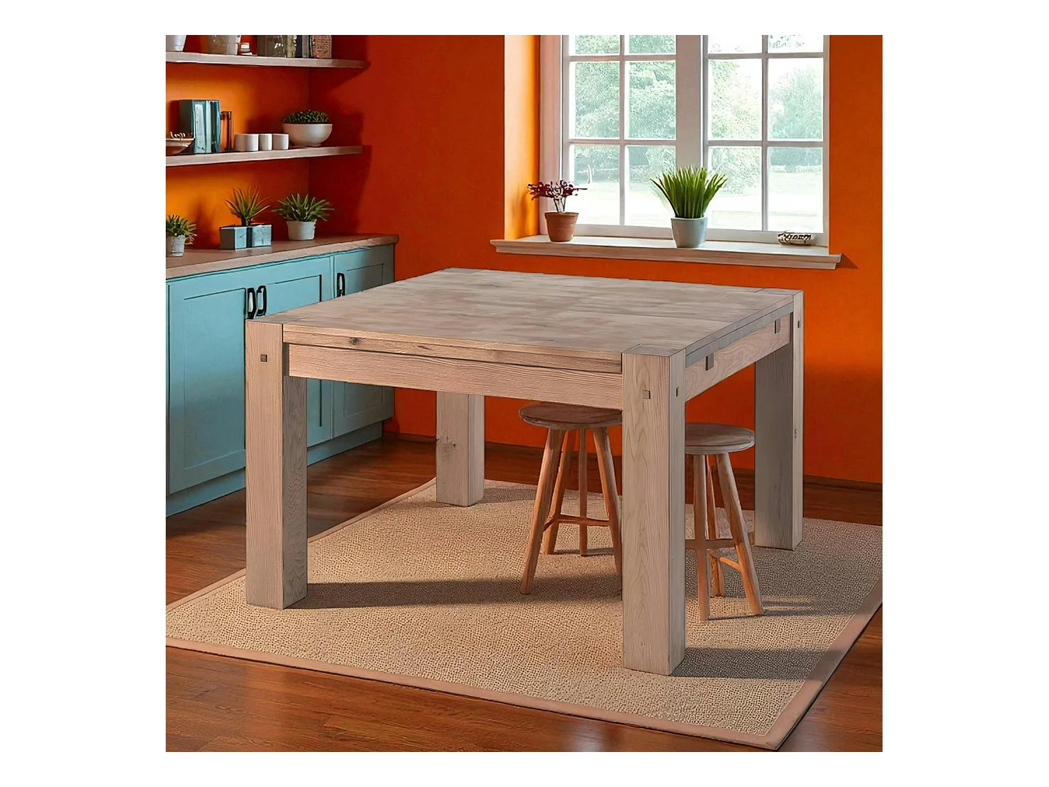 Table carrée salle à manger bois massif 120 FJORD