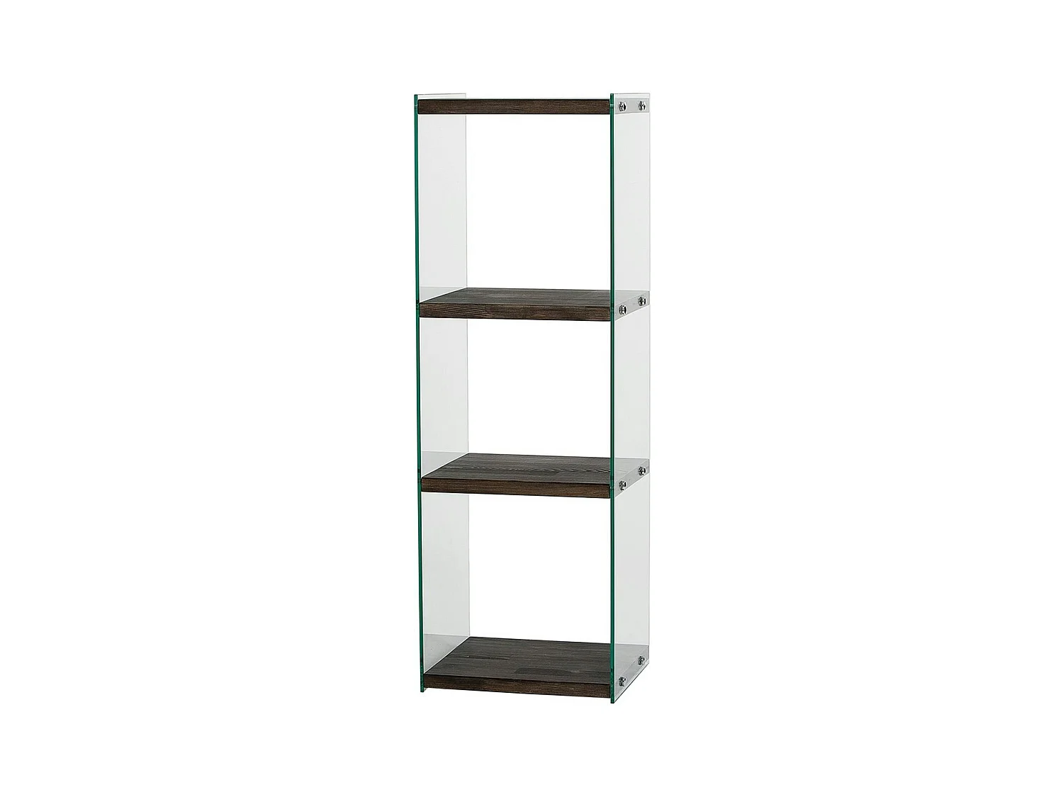 Colonne vitrine design - bois gris foncé, 4 plateaux LHASA