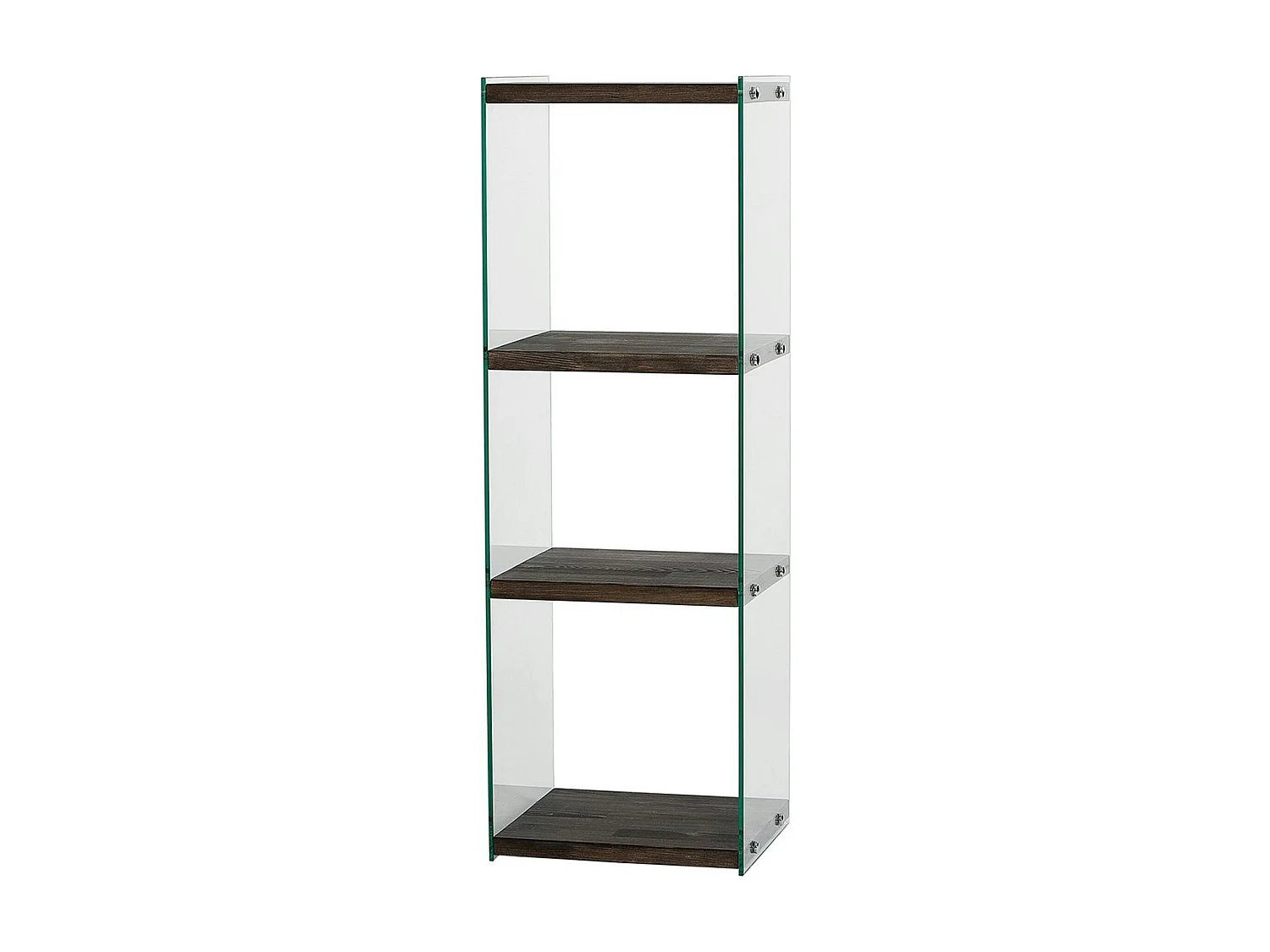 Colonne vitrine design - bois gris foncé, 4 plateaux LHASA