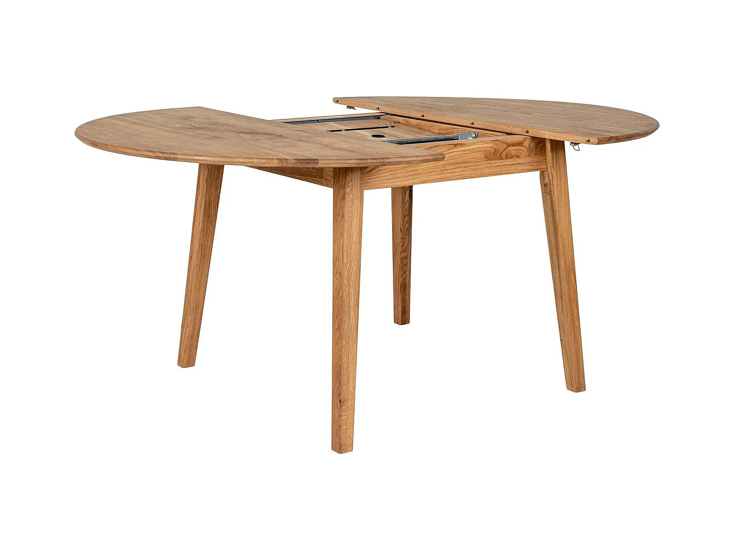 Table extensible ronde en bois clair 118-158 cm SAVONE