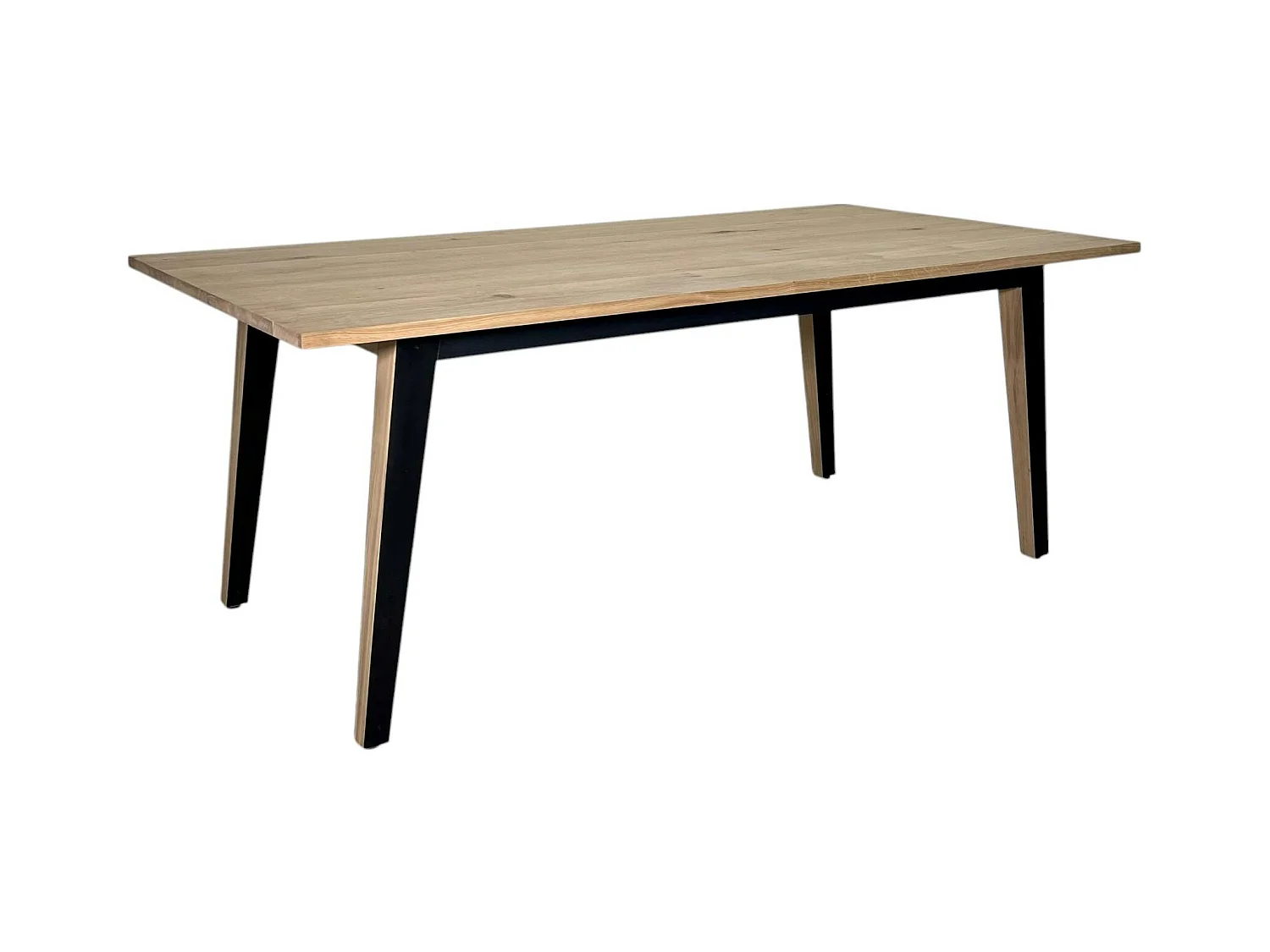 Table à manger moderne bois clair - pieds métal, 200 cm GRADO