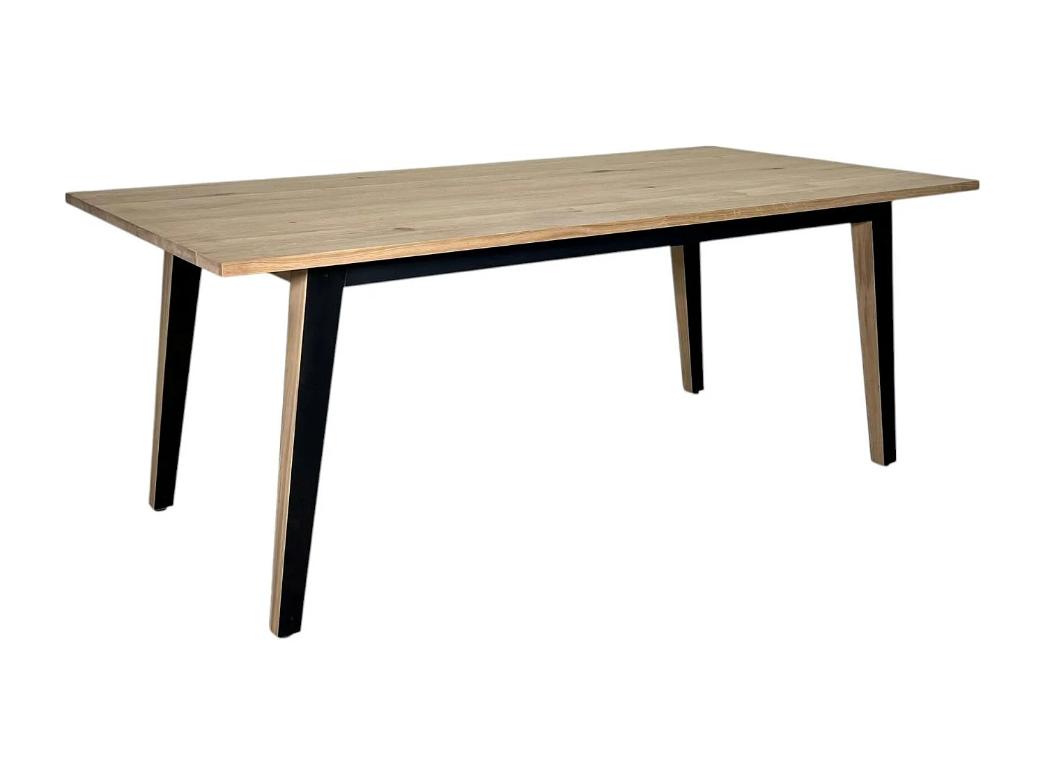 Table à manger moderne bois clair - pieds métal, 200 cm GRADO