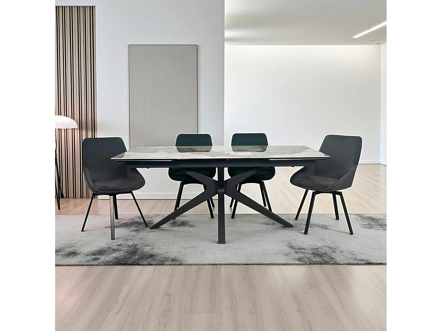 Table céramique extensible effet marbré 180-280 cm LOMBARDIE