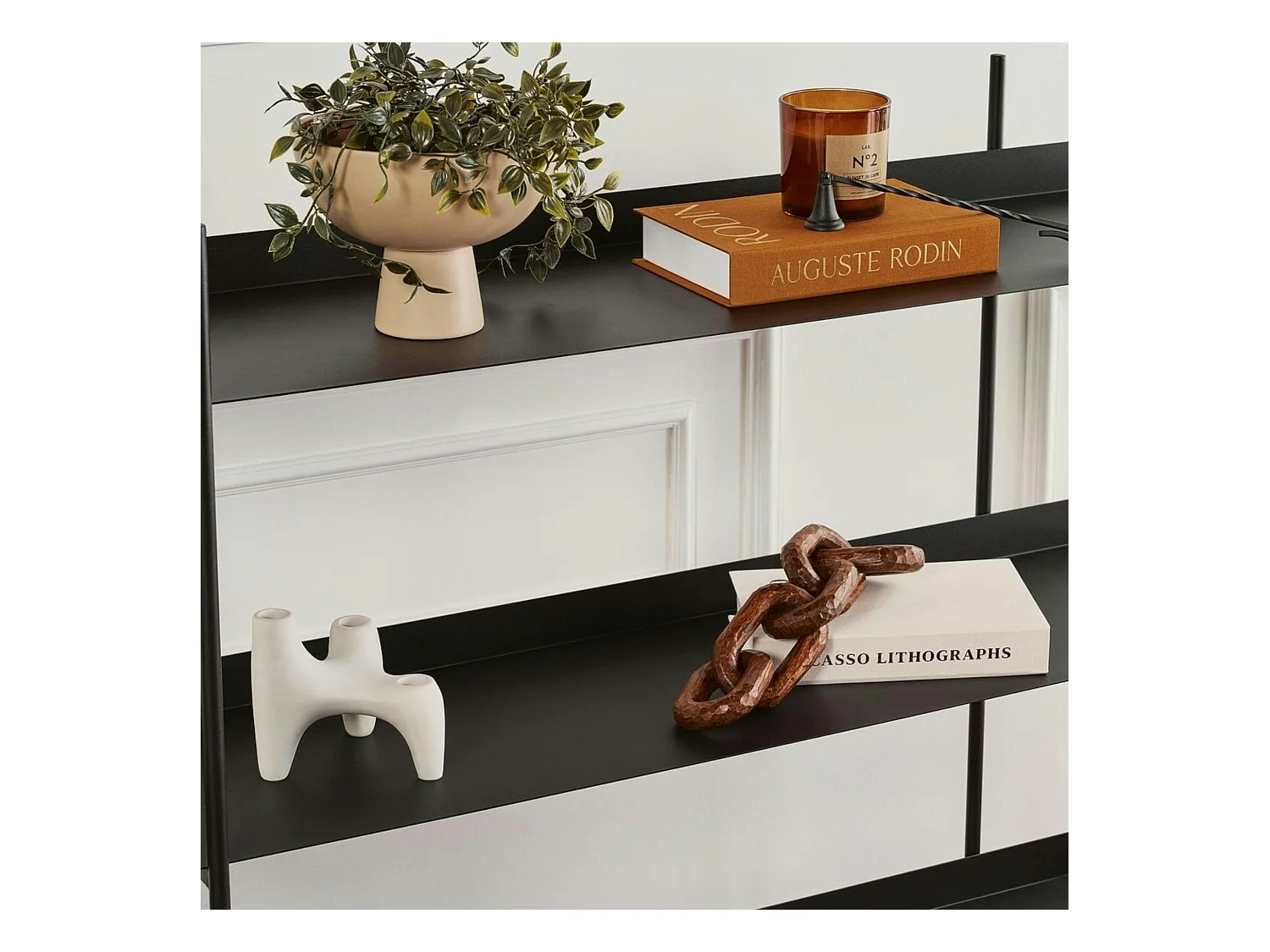 Étagère métal noir 3 niveaux H 106 cm – esprit loft SFAX