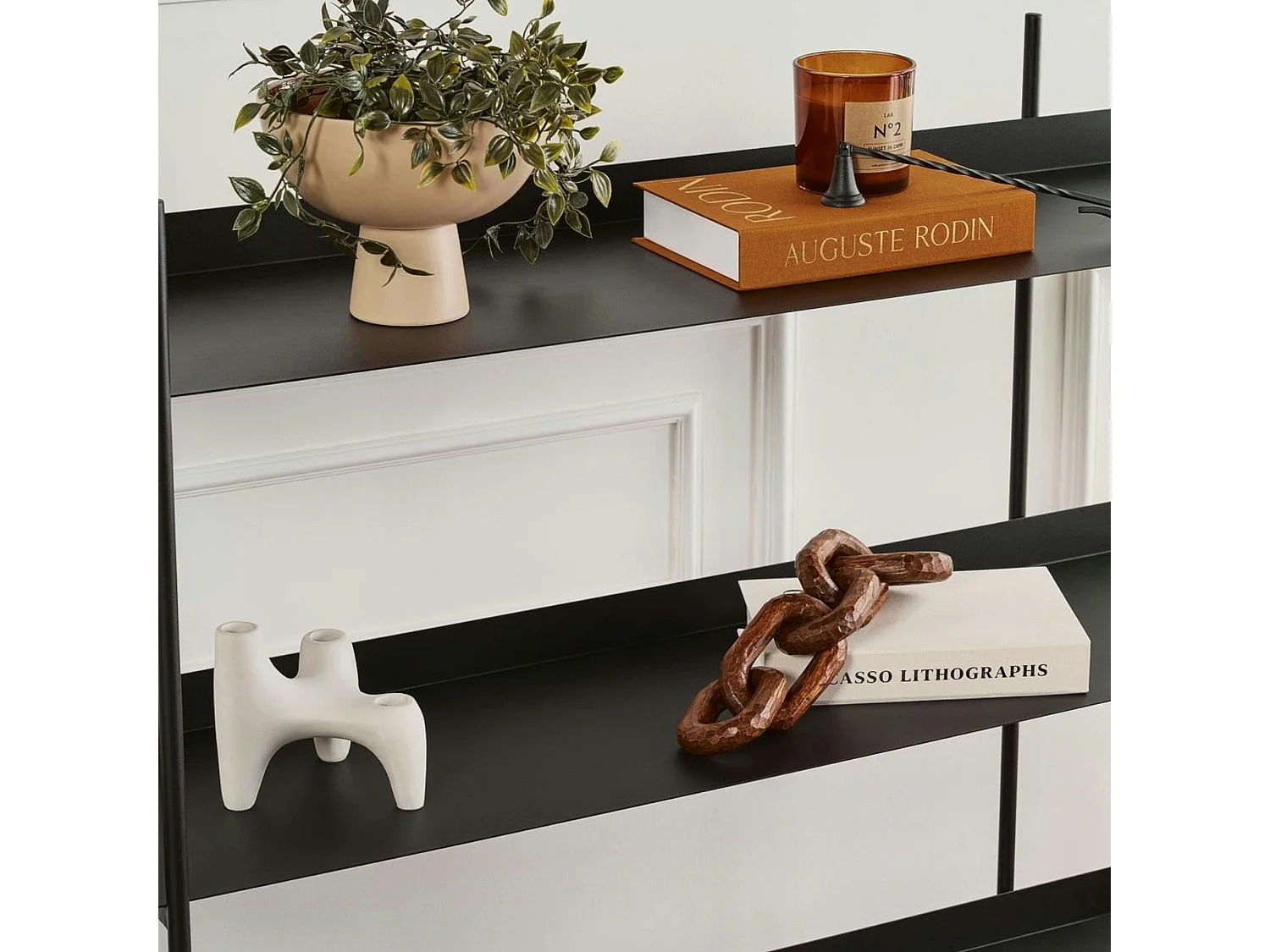 Étagère métal noir 3 niveaux H 106 cm – esprit loft SFAX