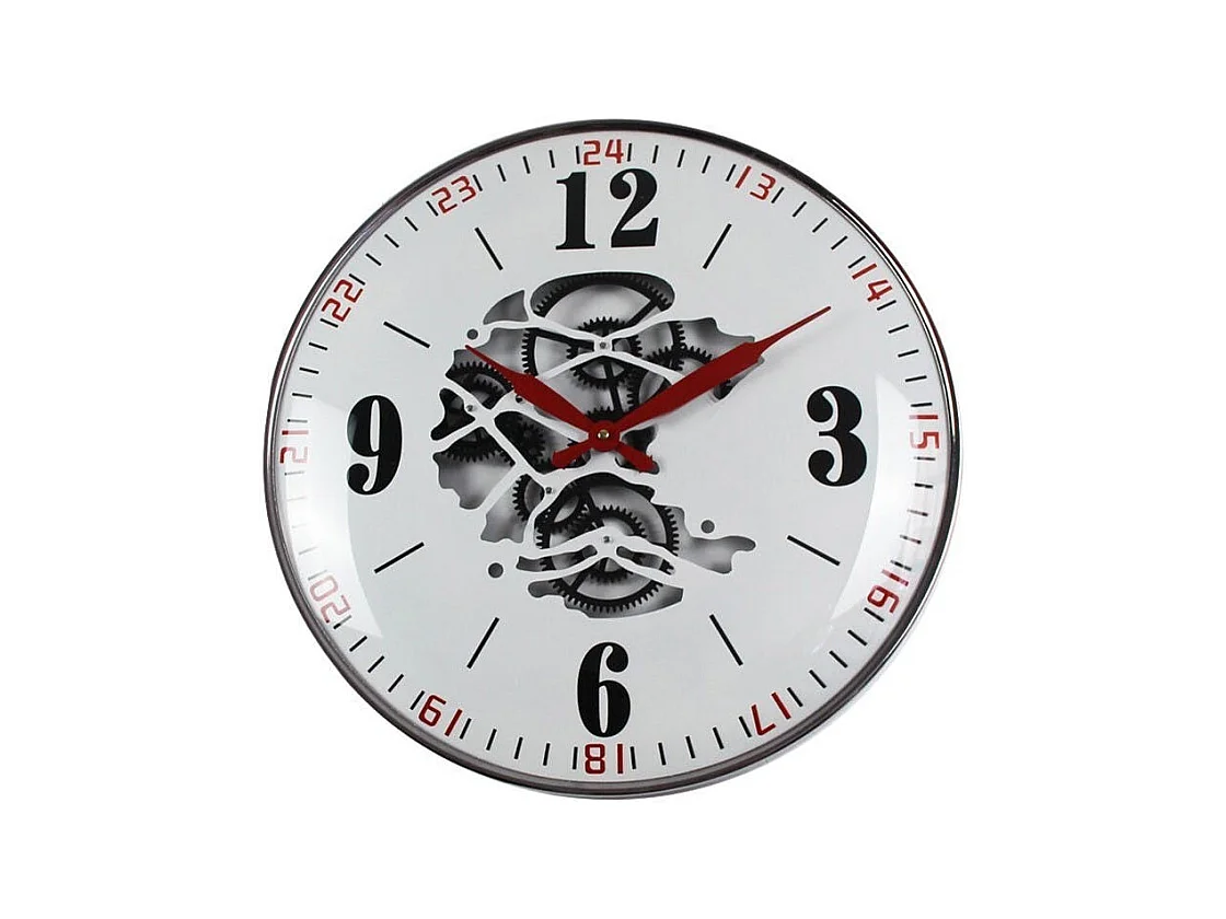 Horloge de cuisine blanche avec découpe centrale