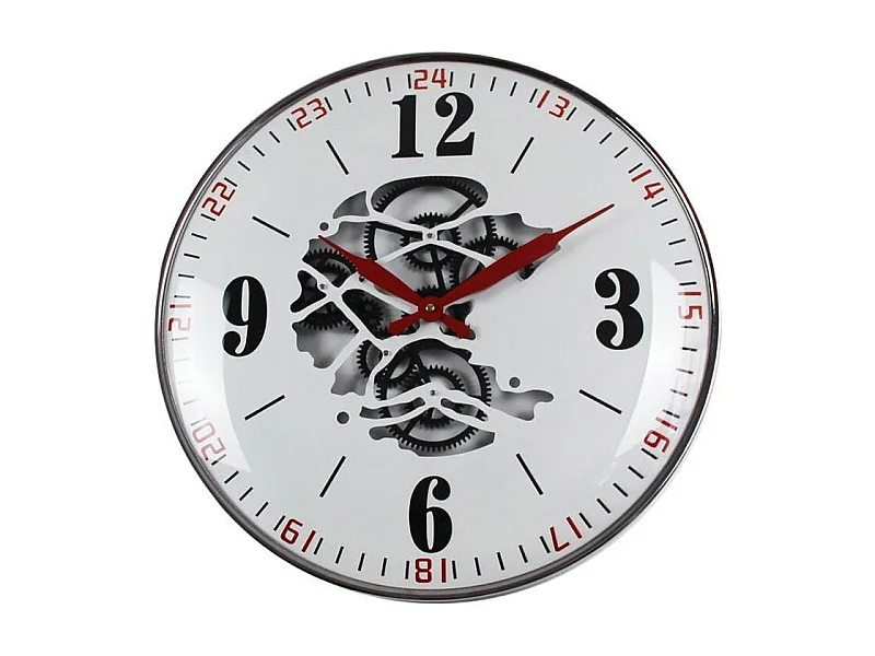 Horloge de cuisine blanche avec découpe centrale
