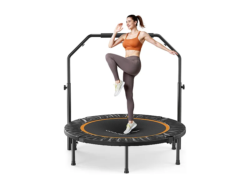 Klappbares Fitness-Trampolin Ø102 cm – Bungee-Rebounder, leise & robust, bis 150 kg, Indoor/Outdoor, ideal für Erwachsene & Kinder, mit Griff