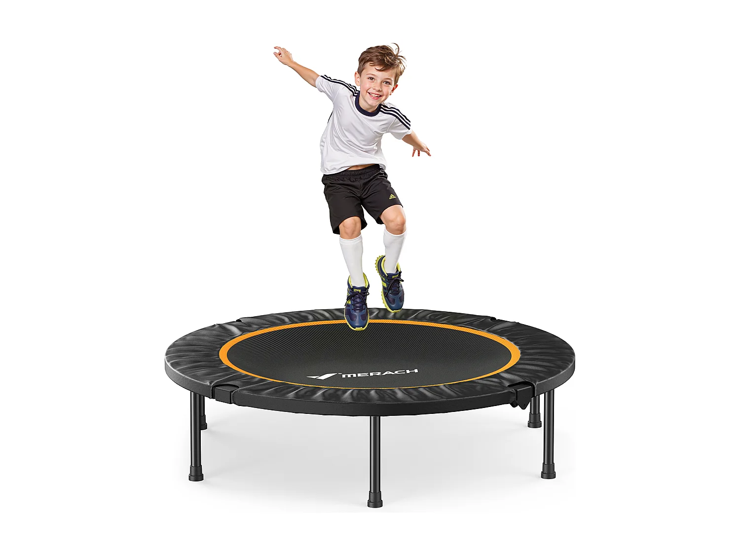 Klappbares Fitness-Trampolin Ø120 cm – Bungee-Rebounder, leise & robust, bis 150 kg, Indoor/Outdoor, ideal für Erwachsene & Kinder, Ohne Griff