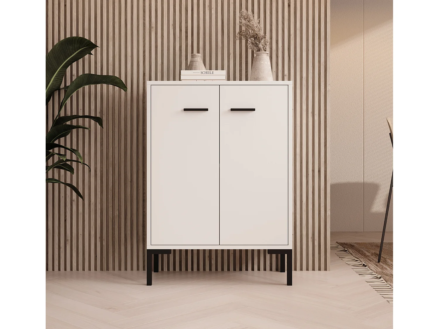 Aparador pequeño para Salón comedor en Blanco 60x30x84cm Lander L15