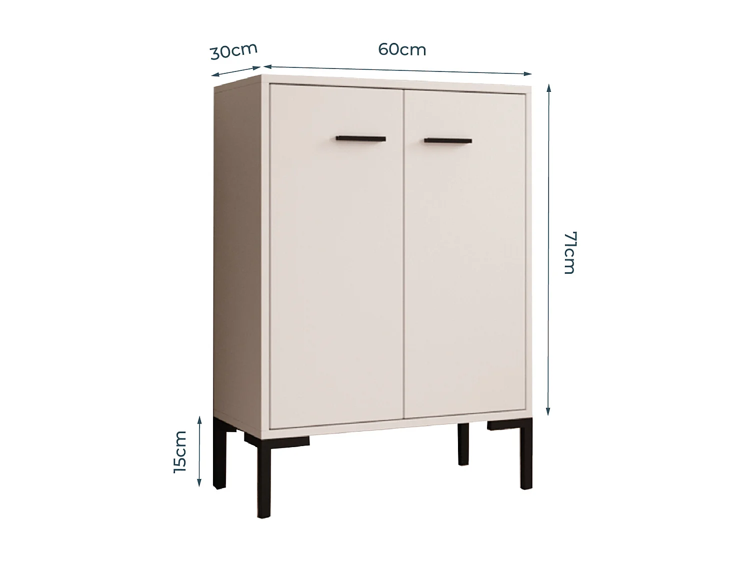 Aparador pequeño para Salón comedor en Blanco 60x30x84cm Lander L15