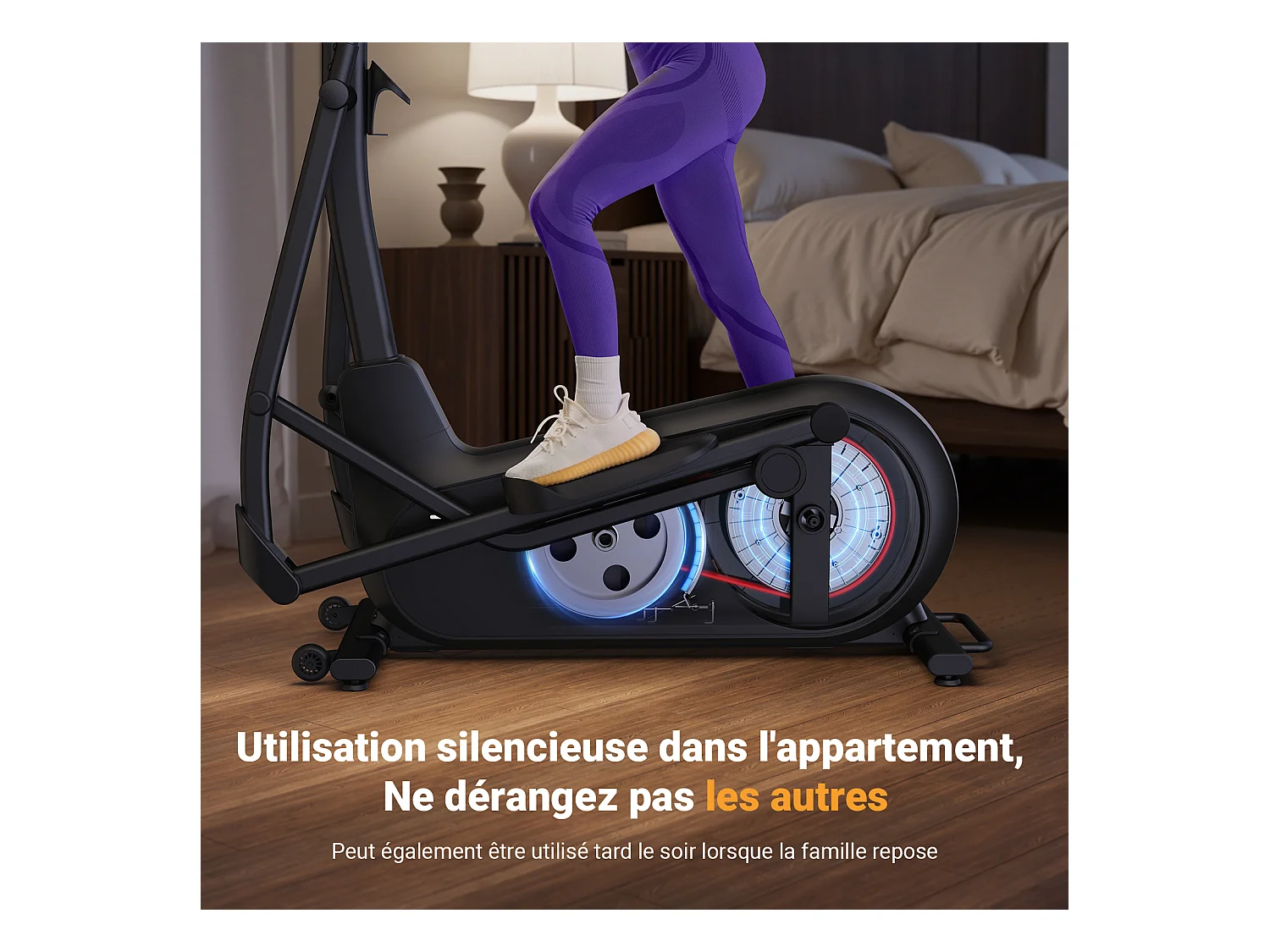 Vélo Elliptique - Merach, Pour Maison, 8 Niveaux De Résistance, Réglage Manuel, Avec Moniteur, App Connecté