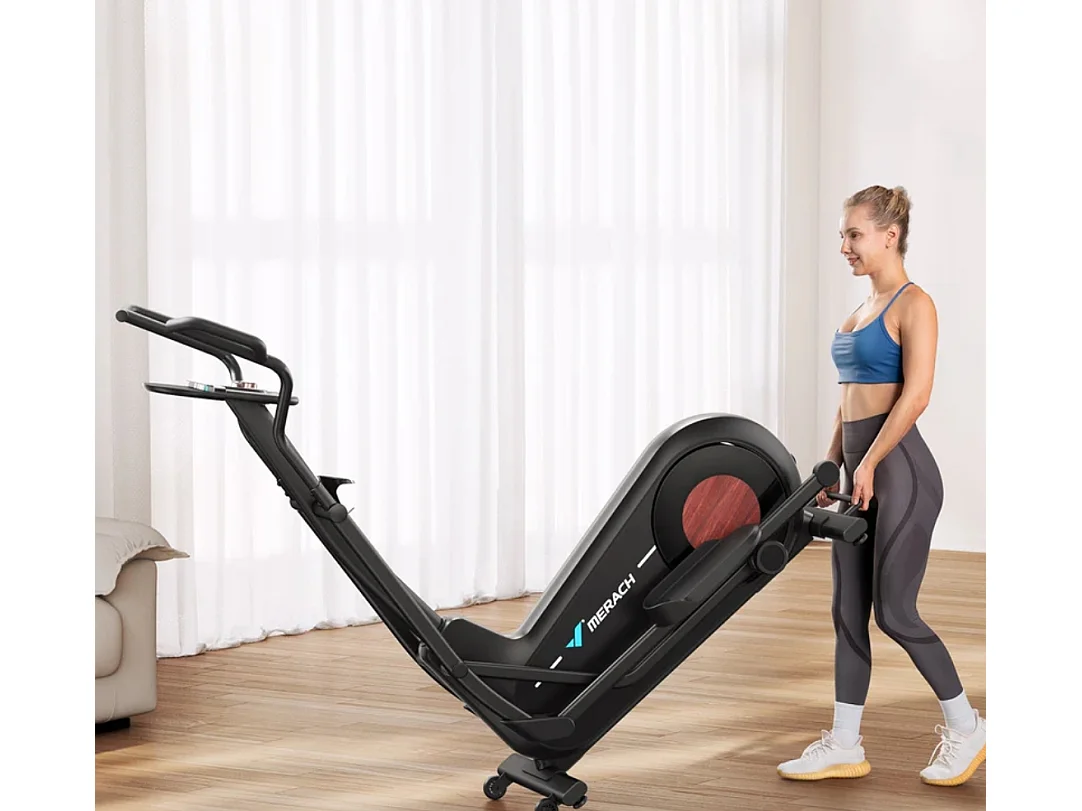 Cyclette ellittica - Merach, per casa, 8 livelli di resistenza, regolazione manuale, con monitor, app connessa