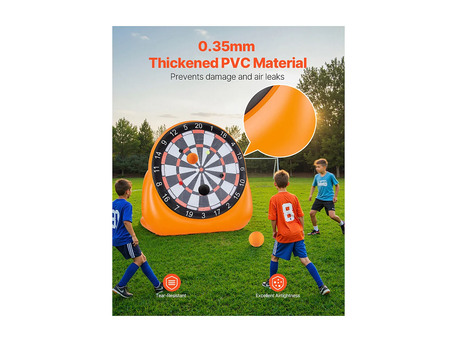 Jogo de Flechas Gigante SucceBuy, Alvo de Futebol Inflável 2 m com Bolas e Bombas