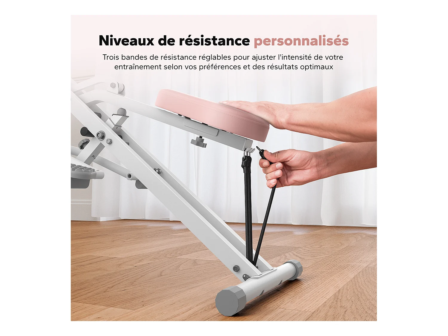 Appareil de Fitness MERACH, Type Équitation, Résistance Réglable, Écran LCD, Charge 160kg, Pliable, Pour Abdos/Jambes/Dos, Blanc