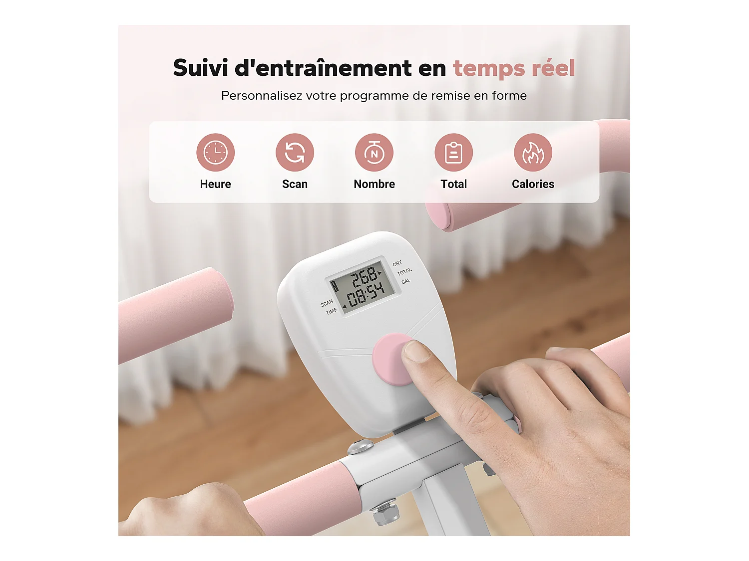 Appareil de Fitness MERACH, Type Équitation, Résistance Réglable, Écran LCD, Charge 160kg, Pliable, Pour Abdos/Jambes/Dos, Blanc
