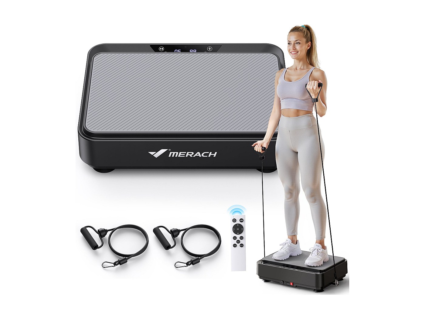 Piattaforma Vibrante NIMTO Per Allenamento Full Body Con Telecomando E Fasce Elastiche - 999 Livelli - 2