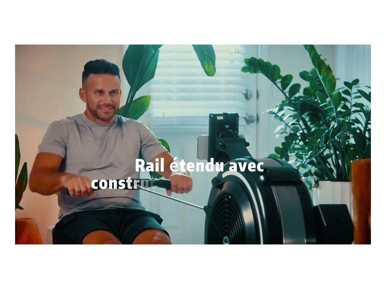 Rameur à Air MERACH, 10 Niveaux de Résistance, Compatible App, Support téléphone, Usage régulier, Facile à Ranger, Silencieux