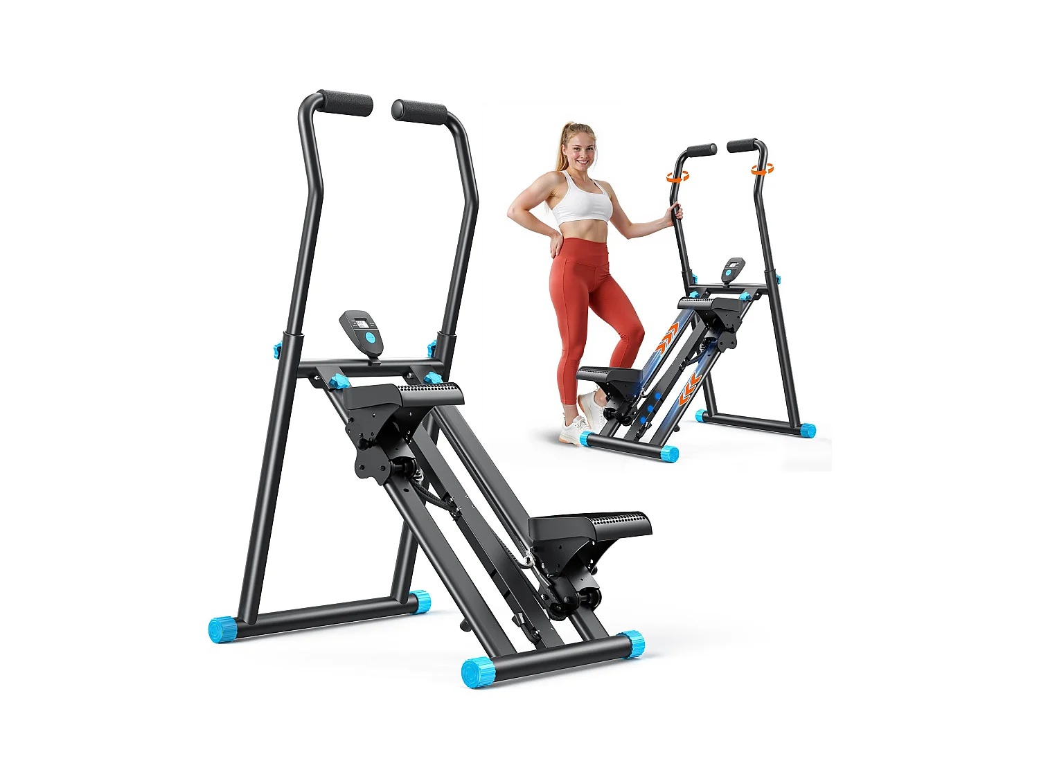 Stepper escalier vertical et pliable MERACH, 3 niveaux de résistance, écran LCD, guidon ajustable, usage domestique, Max 150 kg