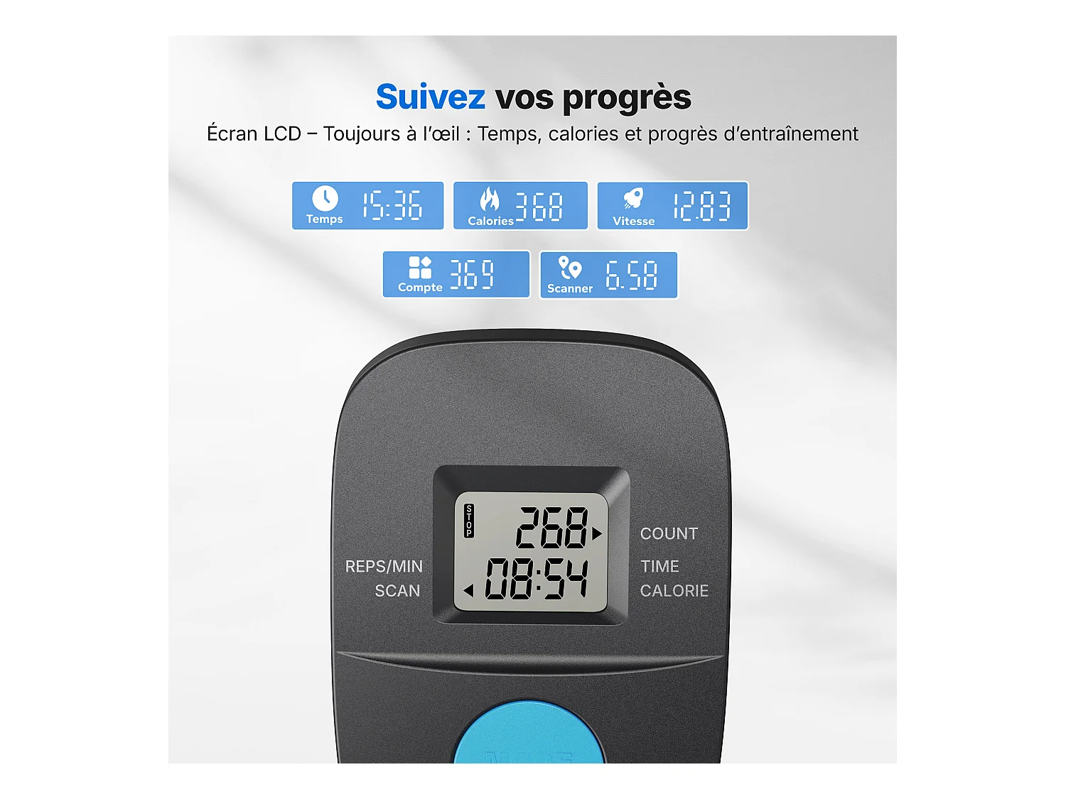 Stepper escalier vertical et pliable MERACH, 3 niveaux de résistance, écran LCD, guidon ajustable, usage domestique, Max 150 kg