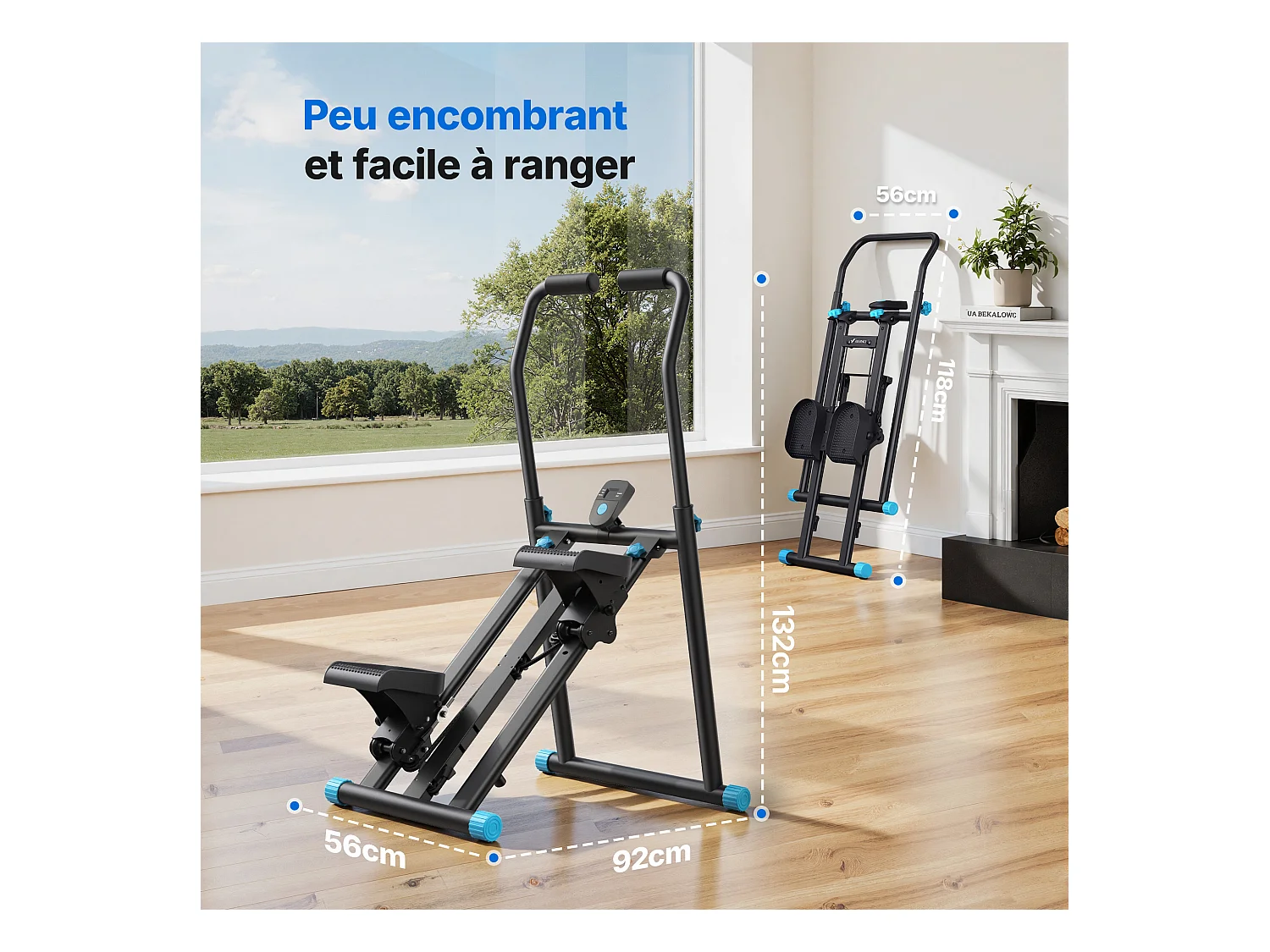Stepper escalier vertical et pliable MERACH, 3 niveaux de résistance, écran LCD, guidon ajustable, usage domestique, Max 150 kg