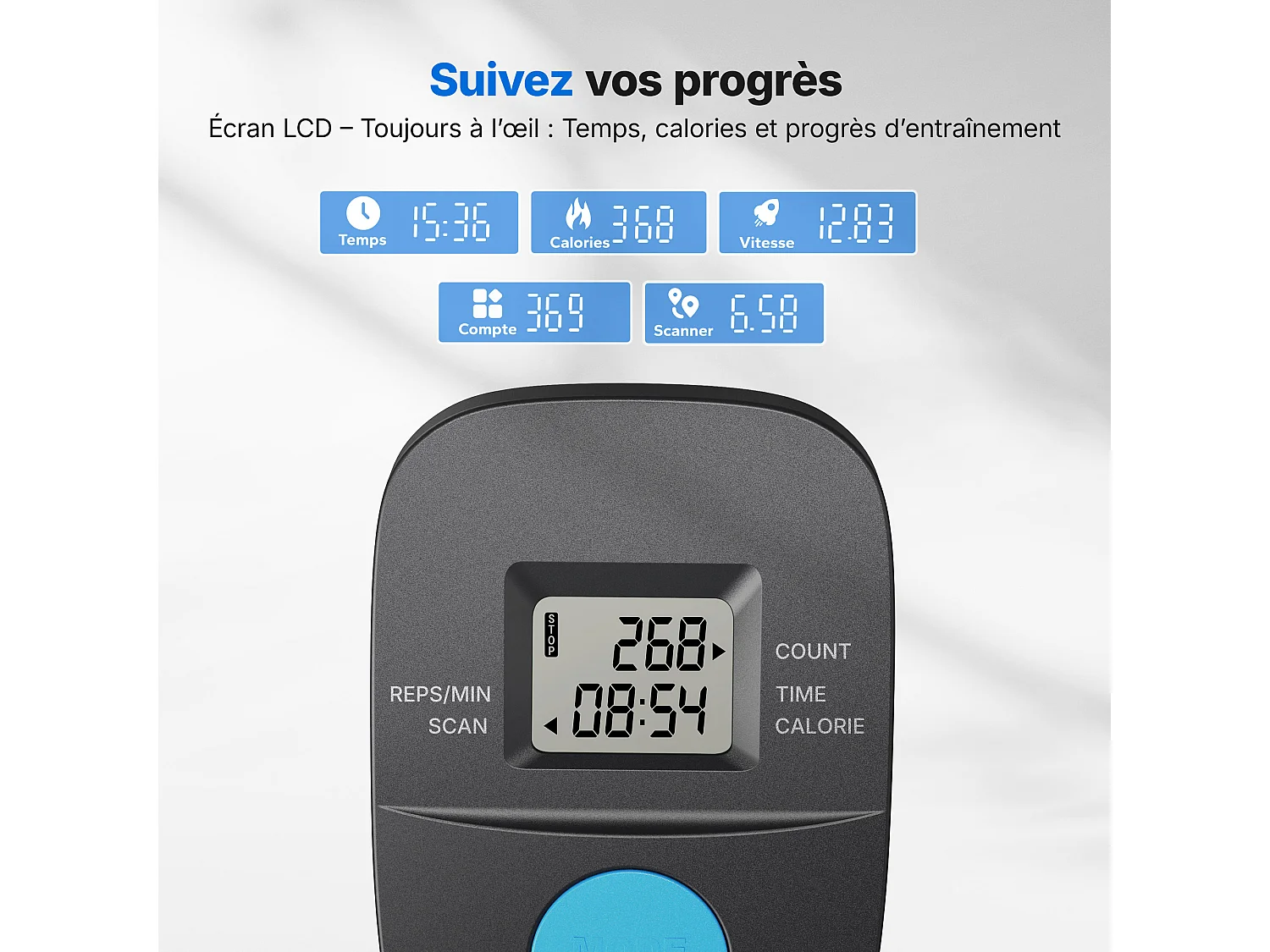 Stepper scala verticale e pieghevole MERACH, 3 livelli di resistenza, schermo LCD, manubrio regolabile, uso domestico, max 150 kg