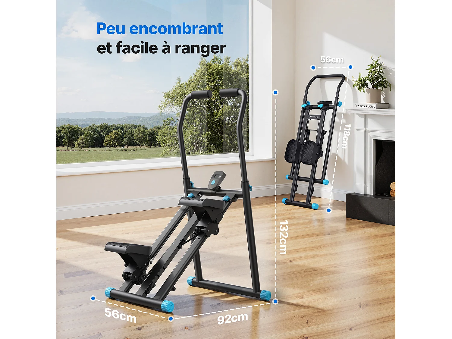 Stepper scala verticale e pieghevole MERACH, 3 livelli di resistenza, schermo LCD, manubrio regolabile, uso domestico, max 150 kg