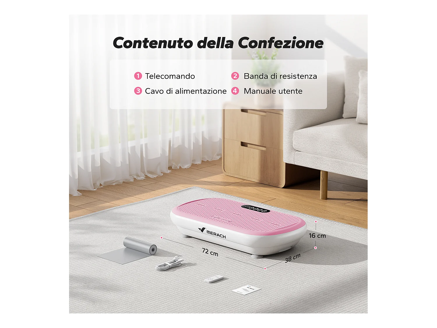 Plateforme Vibrante MERACH, 10 vitesses, 11 programmes, LED, Bluetooth, télécommande, charge max 200 kg