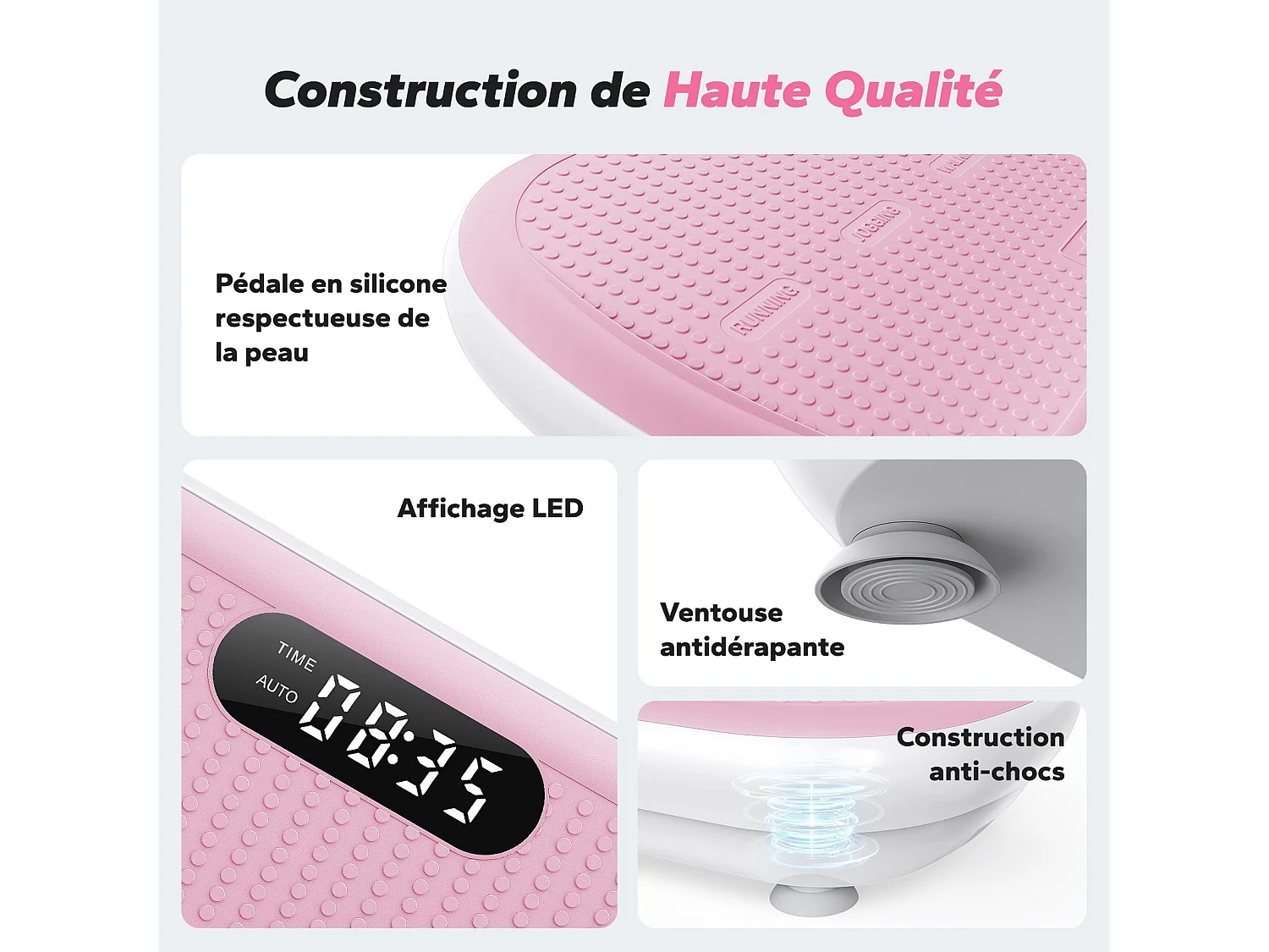 Piattaforma vibrante MERACH, 10 velocità, 11 programmi, LED, Bluetooth, telecomando, carico max 200 kg