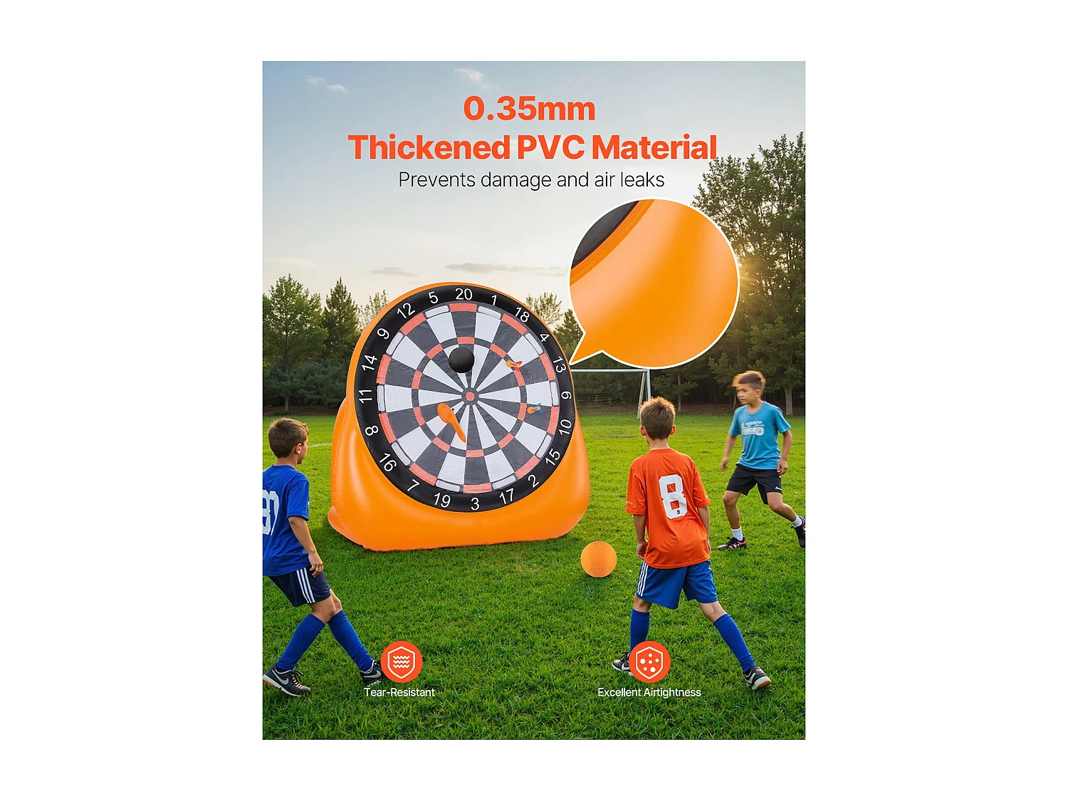 Gioco di Dardi Gigante SucceBuy, Bersaglio Calcistico Gonfiabile 2 m per Giochi all'Aperto
