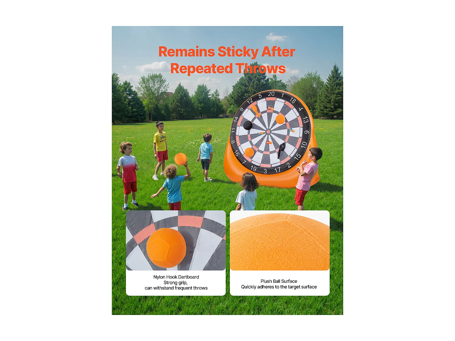 Gioco di Dardi Gigante SucceBuy, Bersaglio Calcistico Gonfiabile 2 m per Giochi all'Aperto