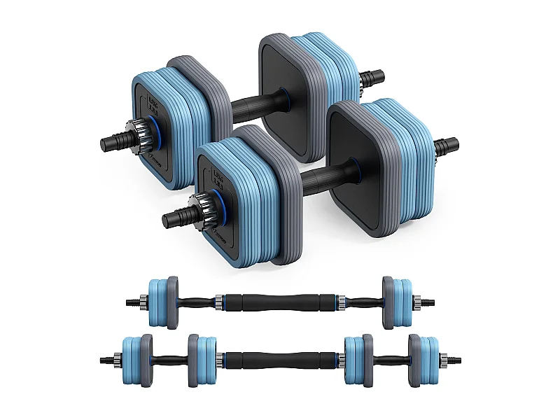 Haltères Réglables MERACH, 3 en 1 avec Barres Connectées, 20KG, Idéal pour Fitness et Musculation à Domicile ou en Salle De Sport