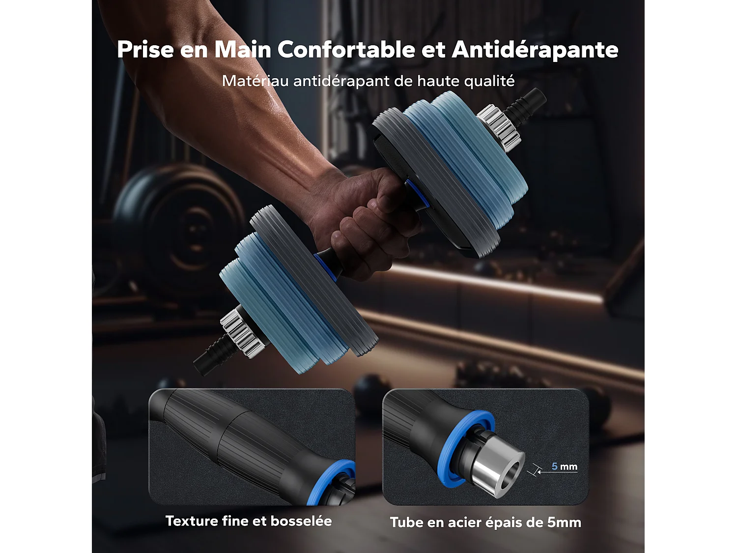 Manubri regolabili MERACH, 3 in 1 con barre connesse, 20 kg, ideale per fitness e muscolazione a casa o palestra