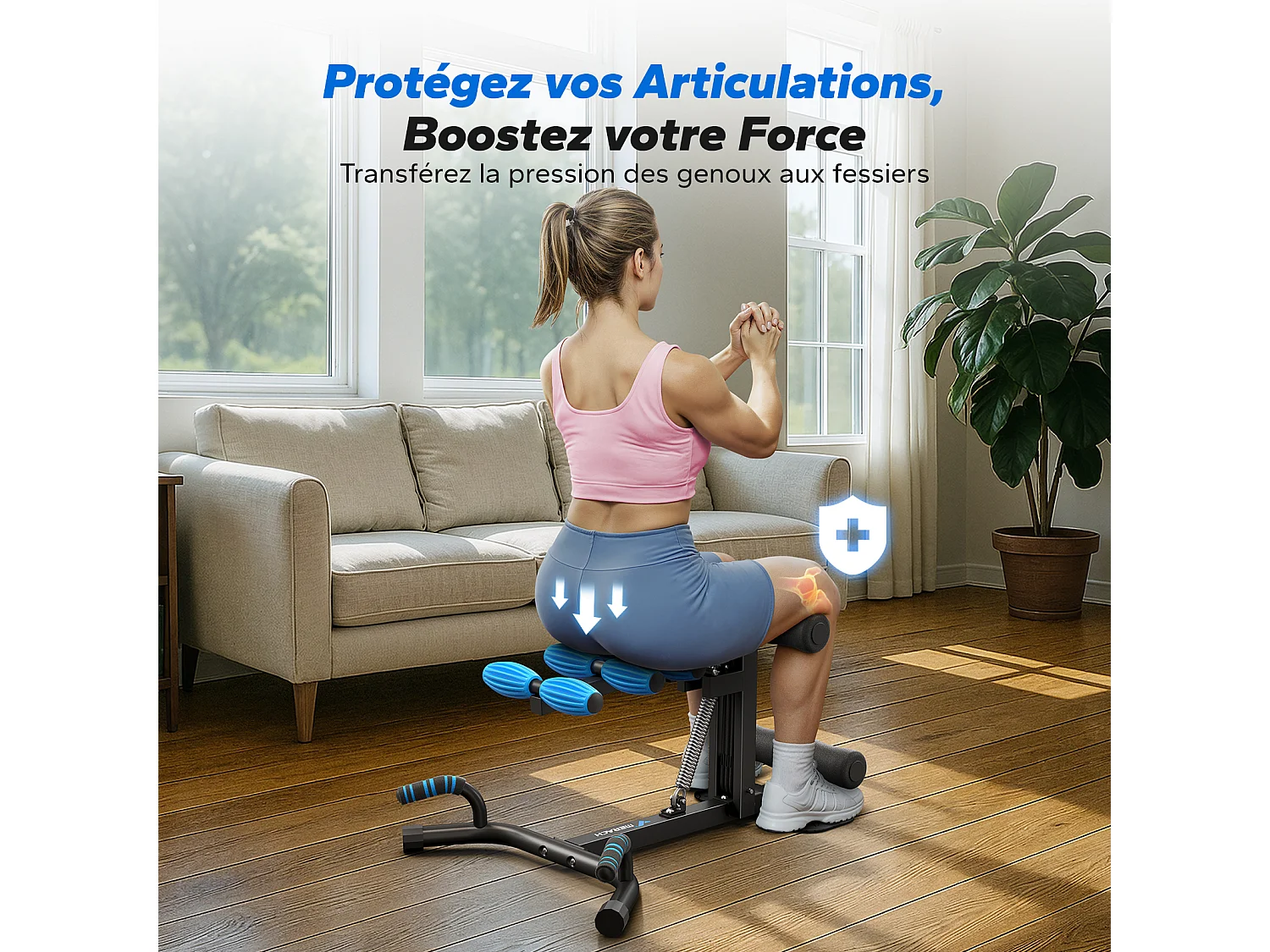 Attrezzo squat multifunzione MERACH, carico 136 kg, regolabile, massaggio, allenamento completo addome, gambe, glutei, braccia