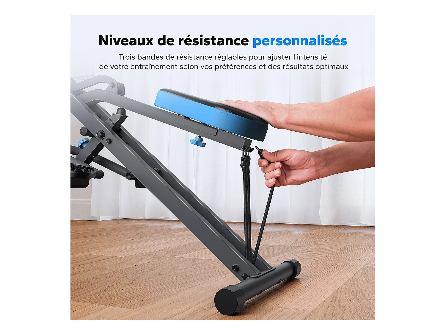 Appareil de Fitness MERACH, Type Équitation, Résistance Réglable, Pliable, 160 kg, Écran LCD, Pour Abdos/Jambes/Dos, Gris